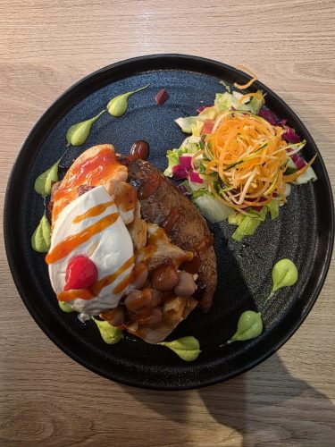 jacket potatoes - honey chilli chicken