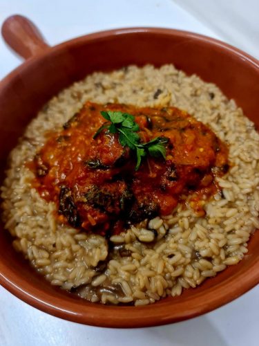 Creamy Risotto & Meatballs