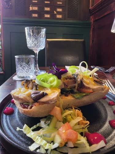 open ciabatta- chicken florentine